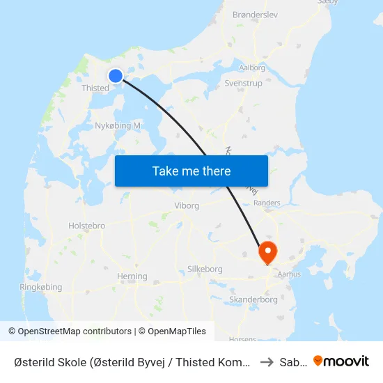 Østerild Skole (Østerild Byvej / Thisted Kommune) to Sabro map