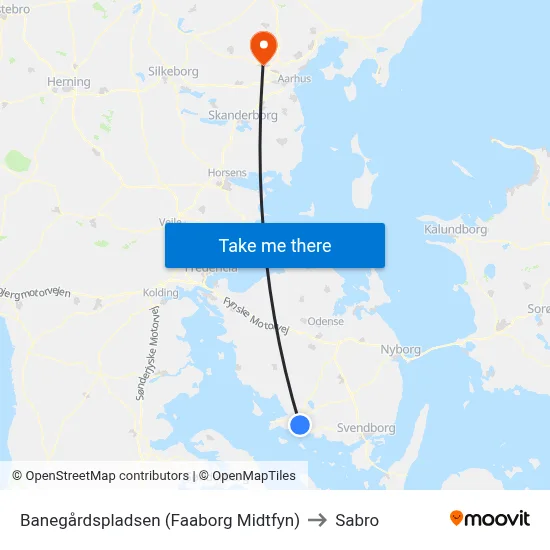 Banegårdspladsen (Faaborg Midtfyn) to Sabro map