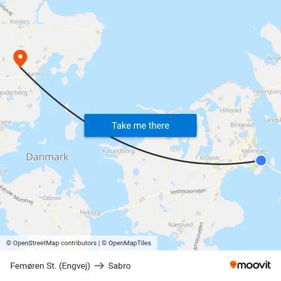 Femøren St. (Engvej) to Sabro map