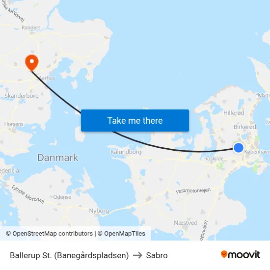 Ballerup St. (Banegårdspladsen) to Sabro map