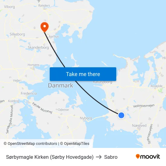 Sørbymagle Kirken (Sørby Hovedgade) to Sabro map