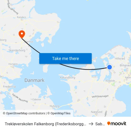 Trekløverskolen Falkenborg (Frederiksborggade) to Sabro map