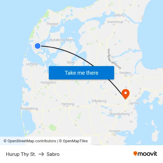 Hurup Thy St. to Sabro map