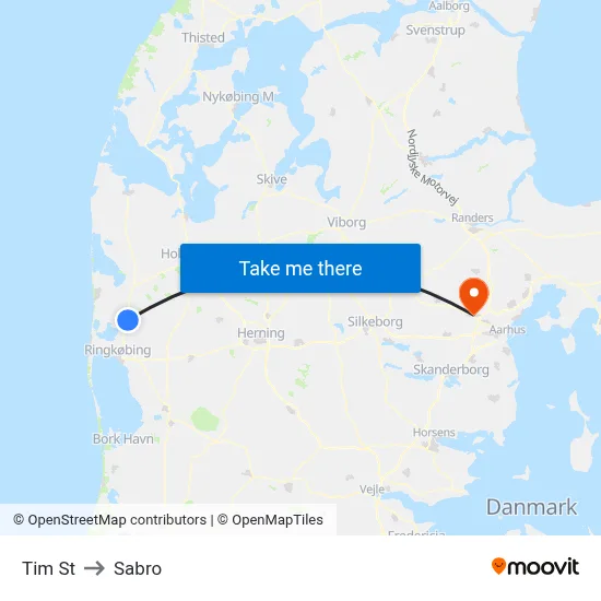 Tim St to Sabro map