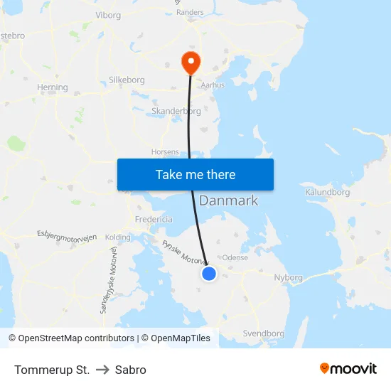 Tommerup St. to Sabro map