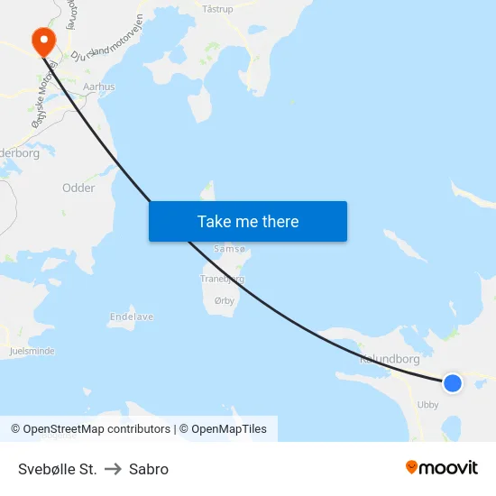 Svebølle St. to Sabro map