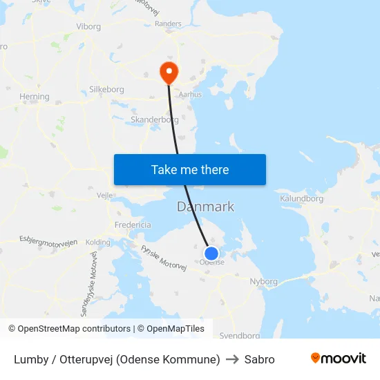 Lumby / Otterupvej (Odense Kommune) to Sabro map