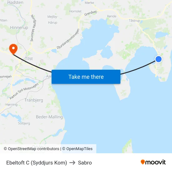 Ebeltoft C (Syddjurs Kom) to Sabro map
