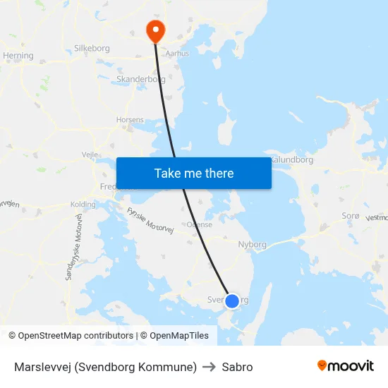 Marslevvej (Svendborg Kommune) to Sabro map