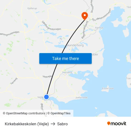 Kirkebakkeskolen (Vejle) to Sabro map