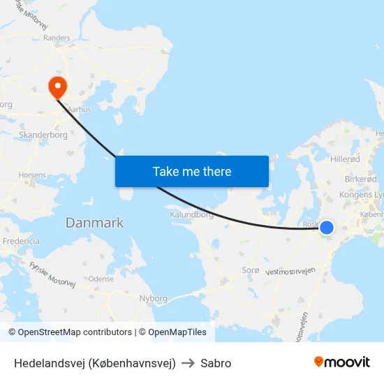 Hedelandsvej (Københavnsvej) to Sabro map