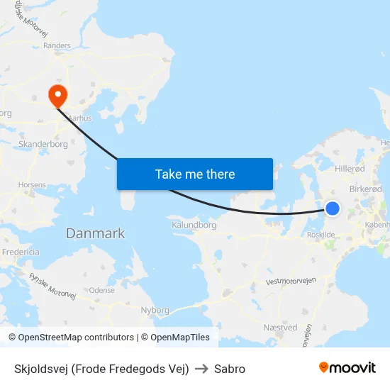 Skjoldsvej (Frode Fredegods Vej) to Sabro map