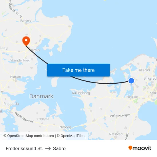 Frederikssund St. to Sabro map