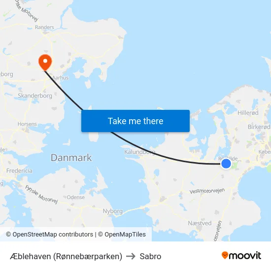 Æblehaven (Rønnebærparken) to Sabro map