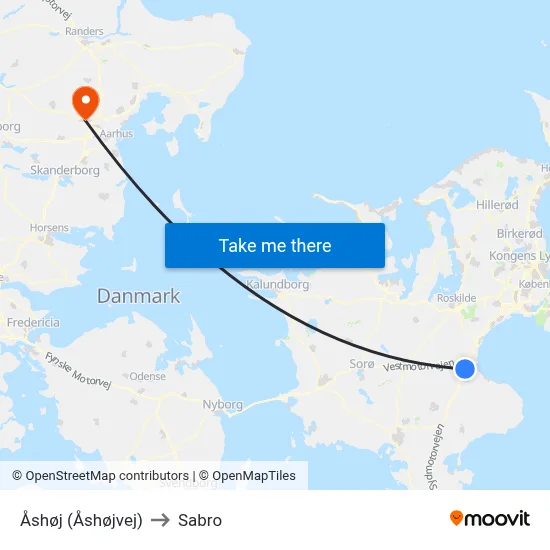 Åshøj (Åshøjvej) to Sabro map