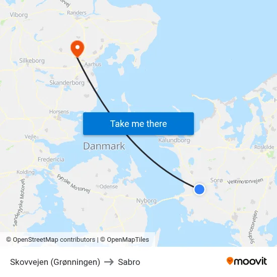 Skovvejen (Grønningen) to Sabro map