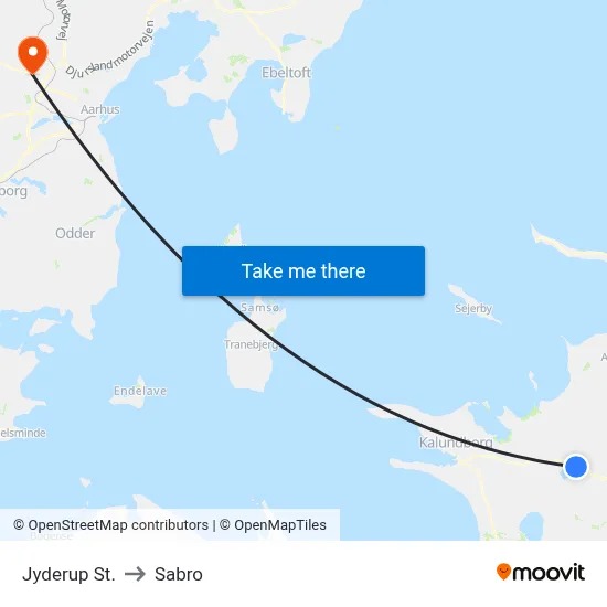 Jyderup St. to Sabro map