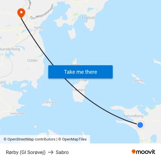 Rørby (Gl Sorøvej) to Sabro map