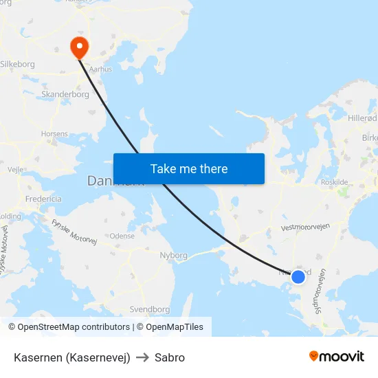 Kasernen (Kasernevej) to Sabro map