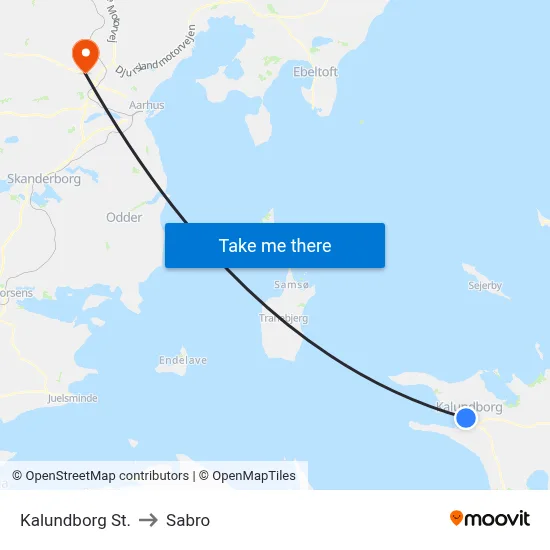 Kalundborg St. to Sabro map