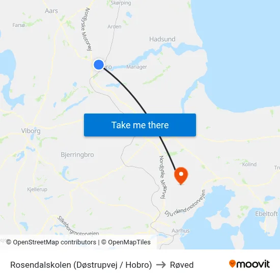 Rosendalskolen (Døstrupvej / Hobro) to Røved map