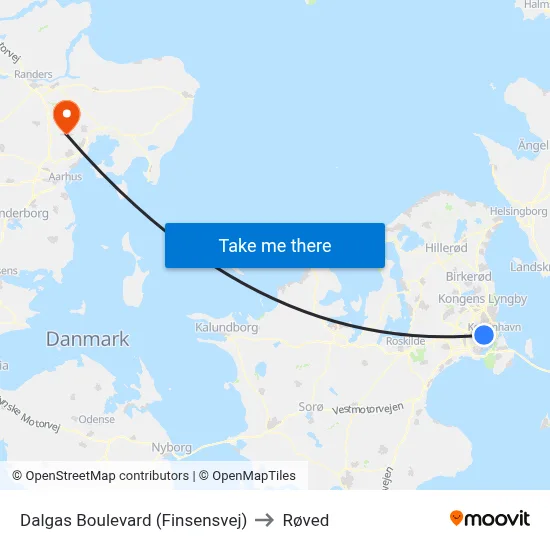 Dalgas Boulevard (Finsensvej) to Røved map