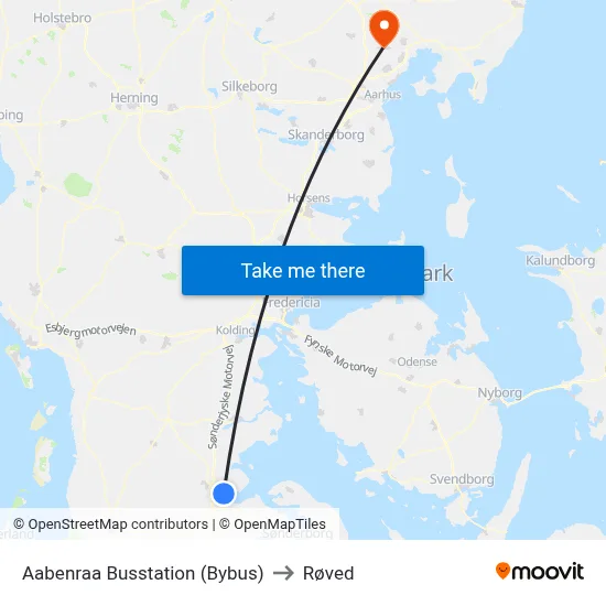 Aabenraa Busstation (Bybus) to Røved map