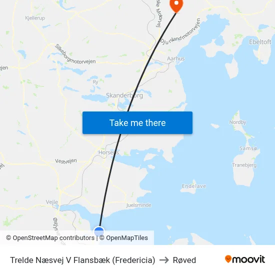 Trelde Næsvej V Flansbæk (Fredericia) to Røved map