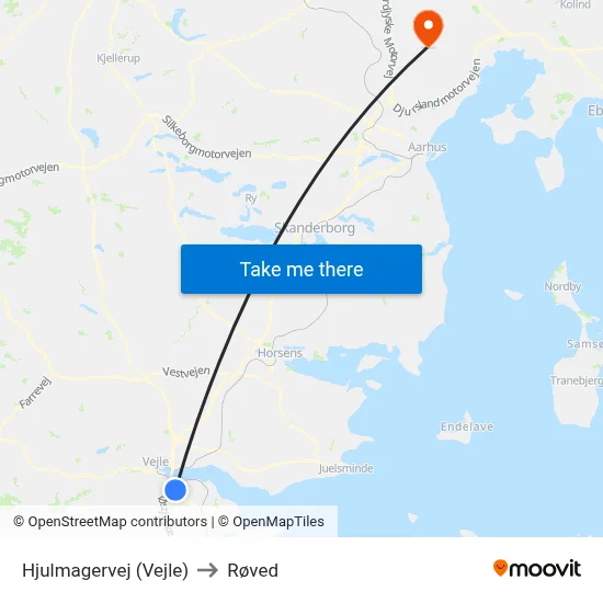 Hjulmagervej (Vejle) to Røved map