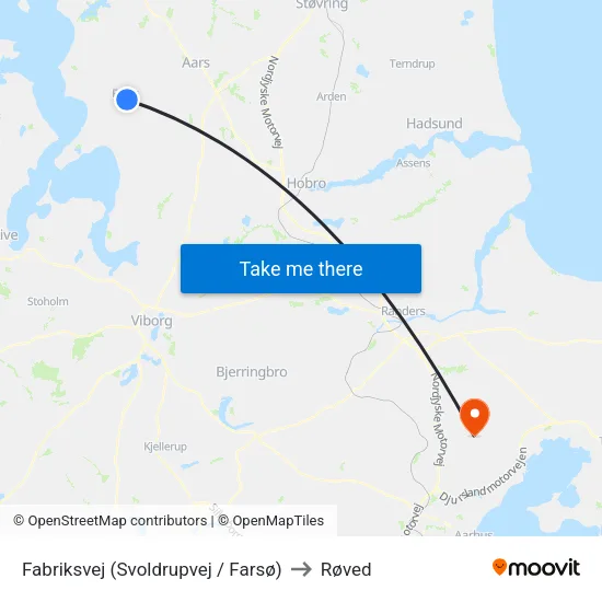 Fabriksvej (Svoldrupvej / Farsø) to Røved map
