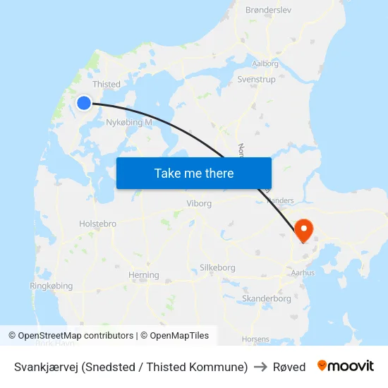 Svankjærvej (Snedsted / Thisted Kommune) to Røved map