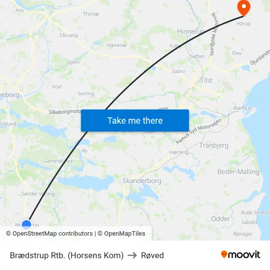 Brædstrup Rtb. (Horsens Kom) to Røved map