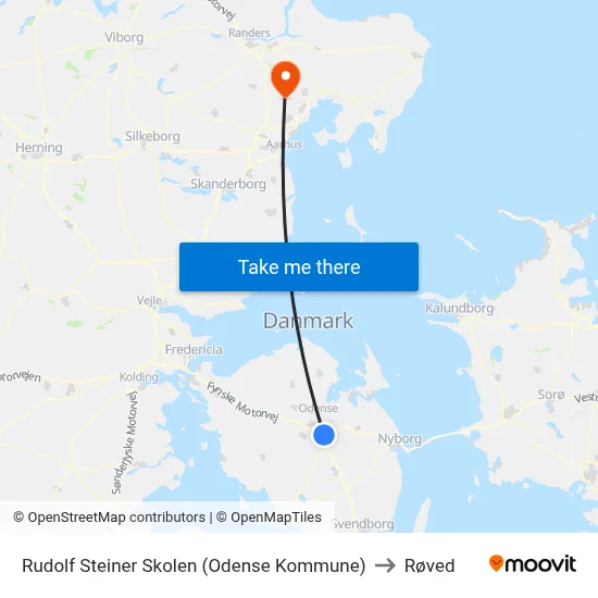 Rudolf Steiner Skolen (Odense Kommune) to Røved map