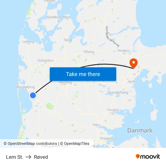 Lem St. to Røved map