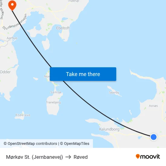 Mørkøv St. (Jernbanevej) to Røved map