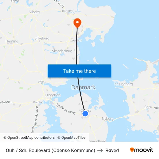 Ouh / Sdr. Boulevard (Odense Kommune) to Røved map