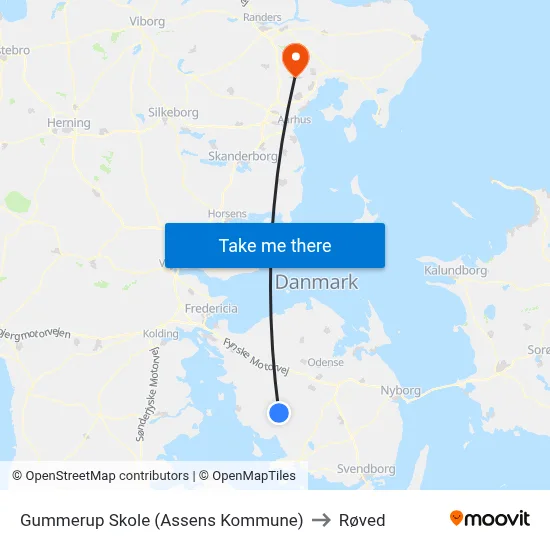 Gummerup Skole (Assens Kommune) to Røved map