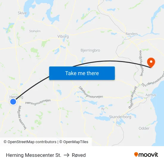Herning Messecenter St. to Røved map