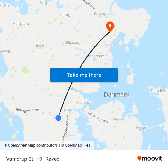 Vamdrup St. to Røved map