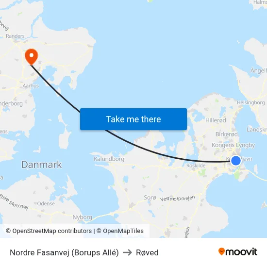 Nordre Fasanvej (Borups Allé) to Røved map