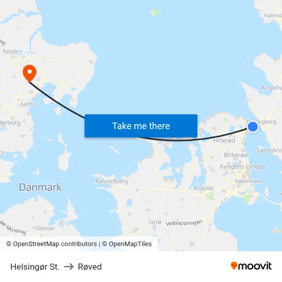 Helsingør St. to Røved map