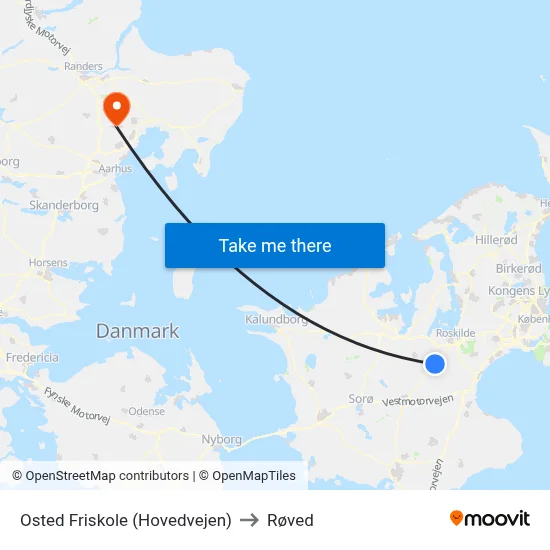 Osted Friskole (Hovedvejen) to Røved map