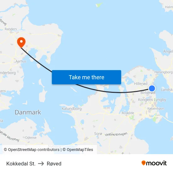 Kokkedal St. to Røved map