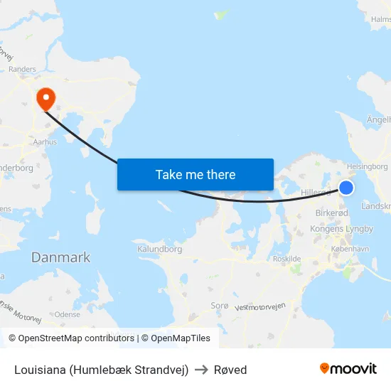 Louisiana (Humlebæk Strandvej) to Røved map