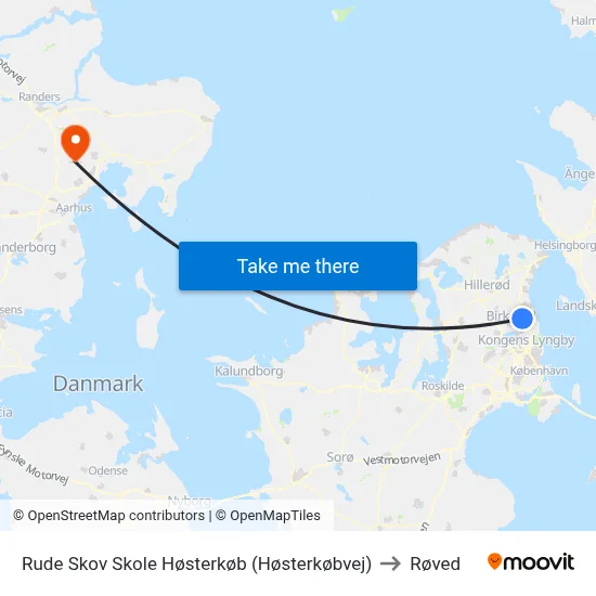 Rude Skov Skole Høsterkøb (Høsterkøbvej) to Røved map