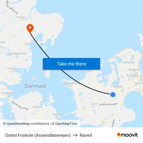 Osted Friskole (Assendløsevejen) to Røved map