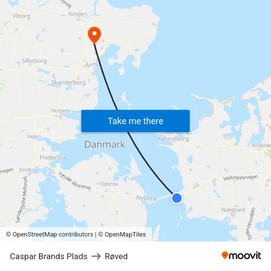 Caspar Brands Plads to Røved map