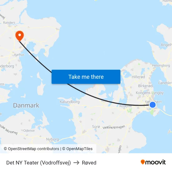 Det NY Teater (Vodroffsvej) to Røved map