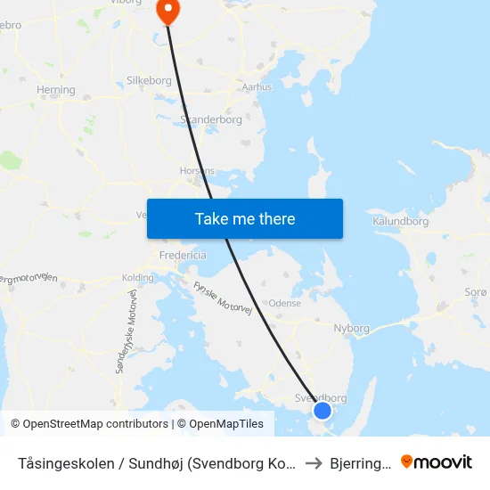 Tåsingeskolen / Sundhøj (Svendborg Kommune) to Bjerringbro map