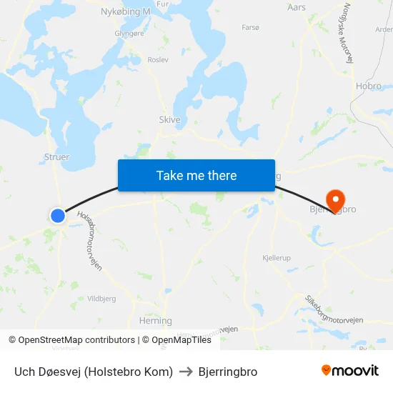 Uch Døesvej (Holstebro Kom) to Bjerringbro map